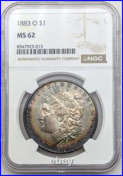 1883 O $1 Morgan Silver Dollar NGC MS 62 Stunning Toner! Toned Graded Slabs
