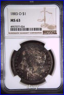 1883 O $1 United States Silver Morgan Dollar MS 63 NGC Graded Toning