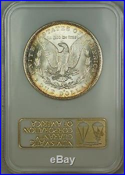 1883-O Morgan Silver Dollar $1 Coin Old NGC Holder Raised Logo MS-64 Toned Rim