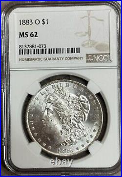 1883-O Morgan Silver Dollar NGC MS 62 Beautiful Coin