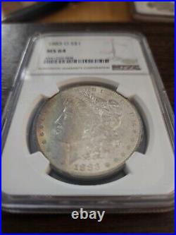 1883 O Morgan Silver Dollar NGC MS64 Rainbow Toned (FULL RAINBOW)