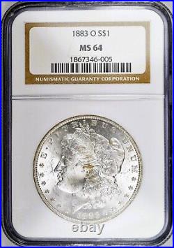 1883-O Morgan Silver Dollar NGC MS64, Semi-PL Fields, Lightly Toned Devices