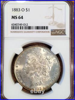 1883-O Morgan Silver Dollar NGC MS64 Vibrant Reverse Toning #9012