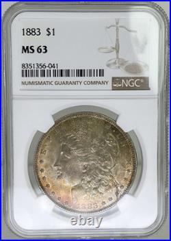 1883-P Morgan Silver Dollar NGC MS63 Stunning Orange & Red Toning 90% Silver 1883-P Morgan Silver Dollar NGC MS63 Stunning Orange & Red Toning 90% Silver