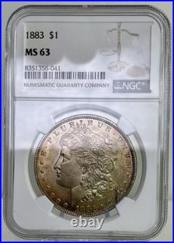 1883-P Morgan Silver Dollar NGC MS63 Stunning Orange & Red Toning 90% Silver 1883-P Morgan Silver Dollar NGC MS63 Stunning Orange & Red Toning 90% Silver