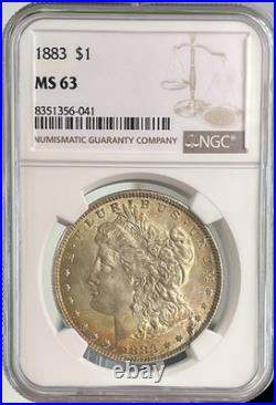 1883-P Morgan Silver Dollar NGC MS63 Stunning Orange & Red Toning 90% Silver 1883-P Morgan Silver Dollar NGC MS63 Stunning Orange & Red Toning 90% Silver