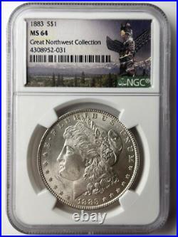 1883 P Morgan Silver Dollar NGC MS64 Great Northwest Collection