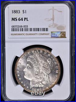 1883-P Morgan Silver Dollar NGC MS64 PL Superb Eye Appeal Strong Strike