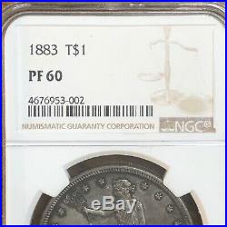 1883 Trade Dollar NGC PR60 Nice Toning Beautiful Bluish Gray Orginal Patina