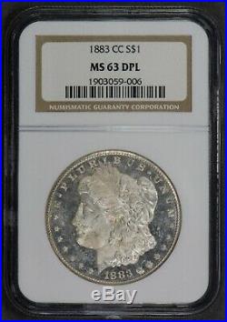 1883-cc $1 Morgan Silver Dollar, Key Date Carson City Dmpl Ngc Ms 63 Dpl #q042