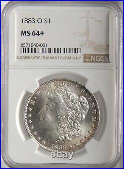 1883-o $1 Morgan Silver Dollar Ngc Ms64+ Plus Grade #6571040-001 Eye Appeal