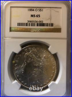 1884-0 NGC Morgan Silver Dollar MS-65 graded and guaranteed by NGC as being MS