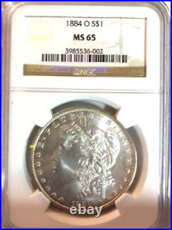 1884-0 NGC Morgan Silver Dollar MS-65 graded and guaranteed by NGC as being MS