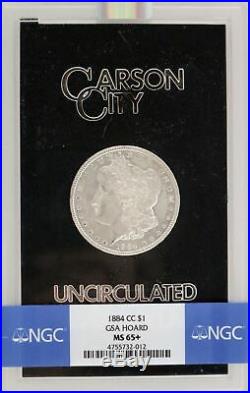 1884 CC Carson City $1 Morgan Silver Dollar NGC MS65+ GSA Hoard Uncirculated