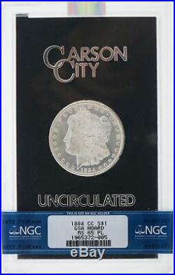 1884 CC Carson City $1 Morgan Silver Dollar NGC MS65 PL Proof Like GSA Hoard