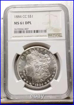 1884 Cc Morgan Silver Dollar Ms61 Dpl mintage 1.136.000 free shipping