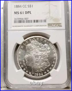 1884 Cc Morgan Silver Dollar Ms61 Dpl mintage 1.136.000 free shipping