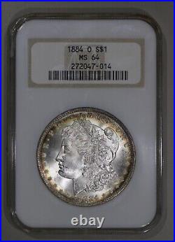 1884-O (MS64) Morgan Silver Dollar NGC Old Fatty Holder Toned $1