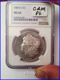 1884-O Morgan Silver Dollar NGC MS 62 Non-Designated Super Frosty Cameo PL++