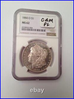 1884-O Morgan Silver Dollar NGC MS 62 Non-Designated Super Frosty Cameo PL++