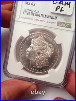 1884-O Morgan Silver Dollar NGC MS 62 Non-Designated Super Frosty Cameo PL++