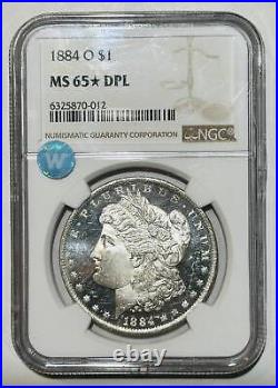 1884 O Morgan Silver Dollar NGC MS-65 DPL Sight White