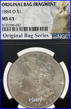 1884-O Morgan Silver Dollar NGC MS63 Original Bag Fragment Holder Toned #1457