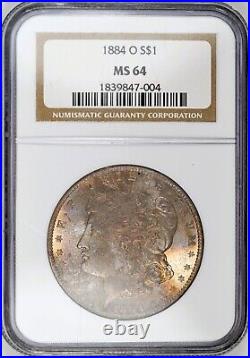 1884-O Morgan Silver Dollar NGC MS64, Beautiful Copper Tone, Semi-PL Reverse