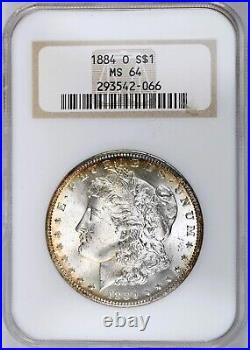 1884-O Morgan Silver Dollar NGC MS64, Beautiful Copper Toned Obverse, Old Holder