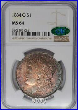 1884-O U. S. $1 Morgan Silver Dollar NGC MS64 (CAC Nice Toning!)