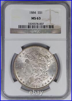 1884-P NGC Silver Morgan Dollar MS63 Solid Reverse Neon Toned