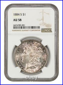 1884-S $1 NGC AU58 Key Date from San Francisco Morgan Silver Dollar