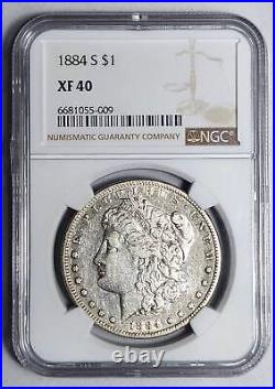 1884 S Morgan Silver Dollar NGC XF-40