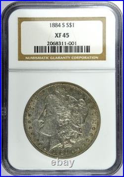 1884 S Morgan Silver Dollar XF45 NGC Rare Key Date
