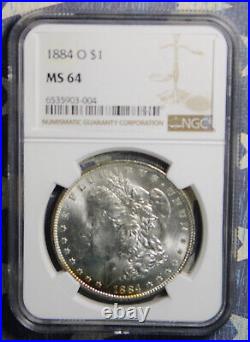 1884-o Morgan Silver Dollar Ngc Ms64 Toned Collector Coin Free Shipping