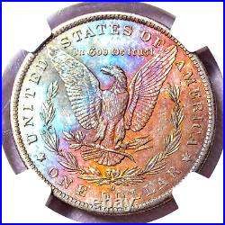 1884-o Ngc Ms64 Morgan $ Nice Bright Lustrous Rainbow Toning