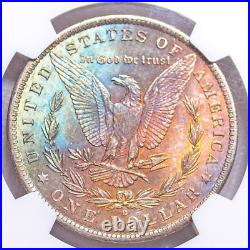 1884-o Ngc Ms64 Morgan $ Nice Bright Lustrous Rainbow Toning