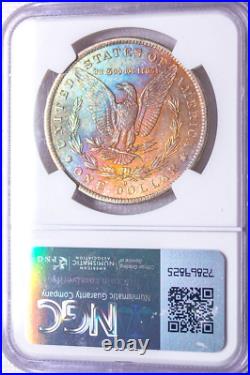 1884-o Ngc Ms64 Morgan $ Nice Bright Lustrous Rainbow Toning