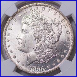 1884-o Ngc Ms64 Morgan $ Nice Bright Lustrous Rainbow Toning