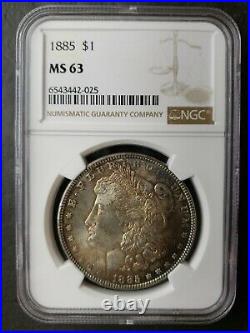 1885 $1 Morgan Silver Dollar NGC MS63