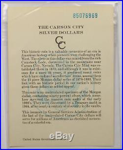 1885-CC Morgan Dollar Silver $1 MS 65 NGC GSA Hoard Box and COA