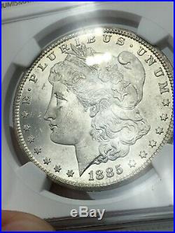 1885-CC NGC MS64 Morgan Silver Dollar Frosty Mint Luster Blast White Coin