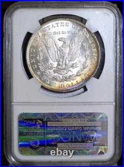 1885 Morgan Silver Dollar NGC MS 63 STAR Textile Rainbow Neon Monster Toned Coin