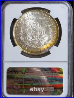 1885 Morgan Silver Dollar NGC MS 63 STAR Textile Rainbow Neon Monster Toned Coin