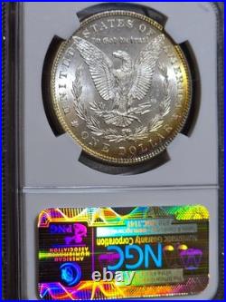 1885 Morgan Silver Dollar NGC MS 63 STAR Textile Rainbow Neon Monster Toned Coin