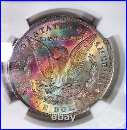 1885 O Morgan Ngc Ms66 Star Rainbow Color Toned Silver Dollar Spectacular Gem