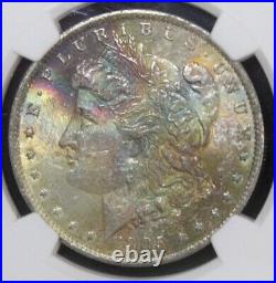 1885 O Morgan Silver Dollar Graded NGC MS62 Rainbow Color Toning Toned Coin