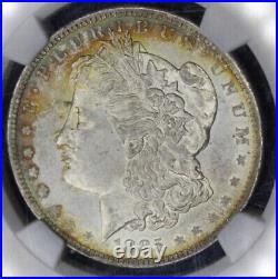 1885 O Morgan Silver Dollar NGC Graded MS63 CAC Rainbow Color Toning Toned Coin