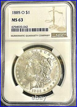 1885-O Morgan Silver Dollar NGC MS 63 Beautiful Blazer