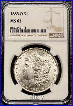 1885 O Morgan Silver Dollar. NGC MS 63. New Orleans + American History